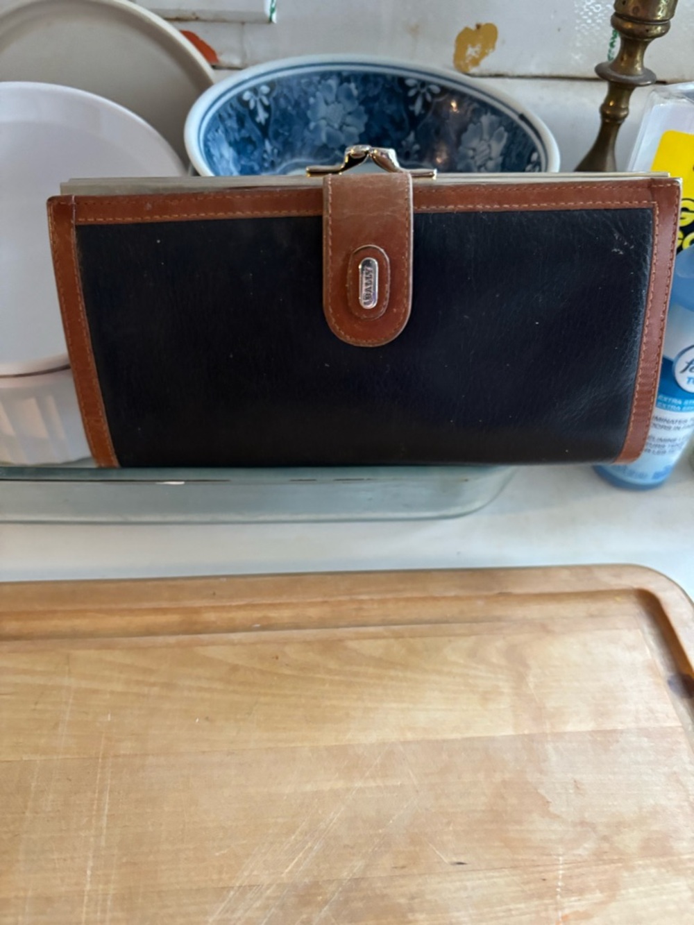 Bally Black and Brown Leather Wallet